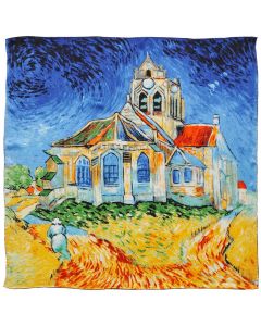 Carré de soie SilkArt Van Gogh L'église d'Auvers