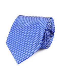 Cravate rayures bleu saphir