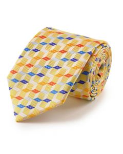 Cravate cubes 3D jaune