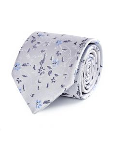 Cravate Flo grise motif floral